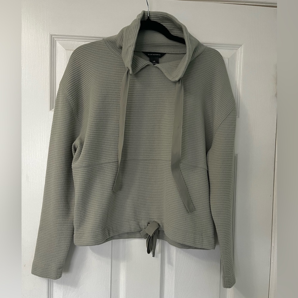 Club Monaco Sage Green Waffle Knit Sweatshirt